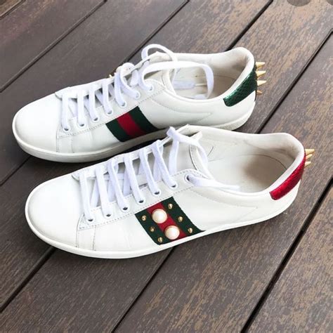 gucci shoes spikes and pearls|gucci sneakers with studs.